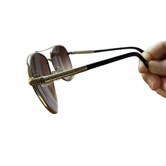 Christian Dior Aviator Sunglasses Vintage Brown Gold - Picture 5 of 10